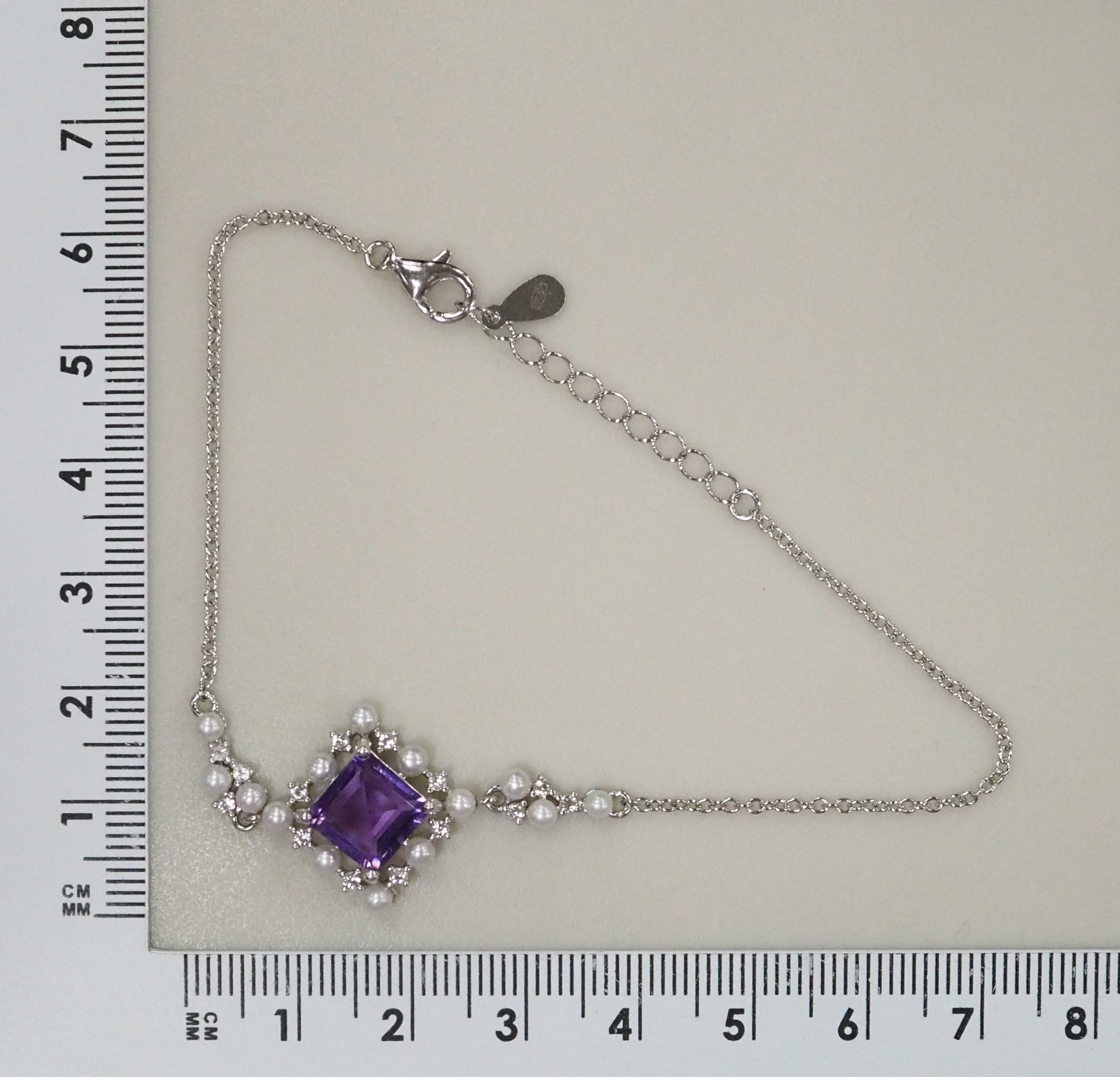 Серебряный браслет с аметистом